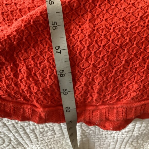 House Of Harlow 1960 Red Knit Maxi Dress With Ruffle Detail & Flared Hem Size S - Picture 12 of 13